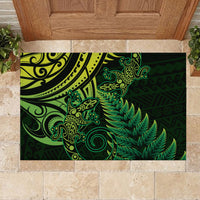 New Zealand Lizard Rubber Doormat Silver Fern Aotearoa Maori Green Version LT14 - Polynesian Pride