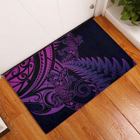 New Zealand Lizard Rubber Doormat Silver Fern Aotearoa Maori Purple Version LT14 Purple - Polynesian Pride