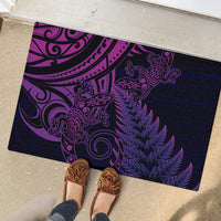 New Zealand Lizard Rubber Doormat Silver Fern Aotearoa Maori Purple Version LT14 - Polynesian Pride