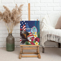 Personalised United States And Guam Canvas Wall Art USA Eagle With Guahan Seal Tropical Vibes