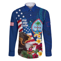 Personalised United States And Guam Family Matching Puletasi and Hawaiian Shirt USA Eagle With Guahan Seal Tropical Vibes