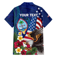 Personalised United States And Guam Hawaiian Shirt USA Eagle With Guahan Seal Tropical Vibes LT14 - Polynesian Pride