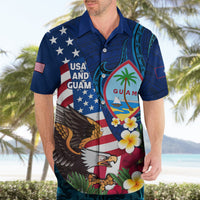 Personalised United States And Guam Hawaiian Shirt USA Eagle With Guahan Seal Tropical Vibes LT14 - Polynesian Pride