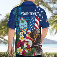 Personalised United States And Guam Hawaiian Shirt USA Eagle With Guahan Seal Tropical Vibes LT14 - Polynesian Pride
