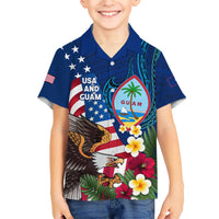 Personalised United States And Guam Hawaiian Shirt USA Eagle With Guahan Seal Tropical Vibes LT14 - Polynesian Pride
