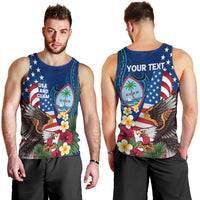 Personalised United States And Guam Men Tank Top USA Eagle With Guahan Seal Tropical Vibes