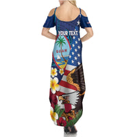 Personalised United States And Guam Summer Maxi Dress USA Eagle With Guahan Seal Tropical Vibes LT14 - Polynesian Pride