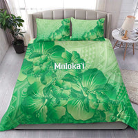 Aloha Hawaii Molokai Island Bedding Set Hibiscus Tribal Honu Hawaiian Tattoo Green LT14 - Polynesian Pride