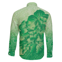 Aloha Hawaii Molokai Island Family Matching Puletasi and Hawaiian Shirt Hibiscus Tribal Honu Hawaiian Tattoo Green