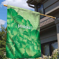 Aloha Hawaii Molokai Island Garden Flag Hibiscus Tribal Honu Hawaiian Tattoo Green