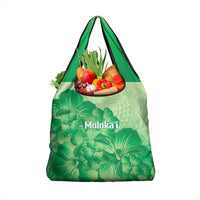 Aloha Hawaii Molokai Island Grocery Bag Hibiscus Tribal Honu Hawaiian Tattoo Green