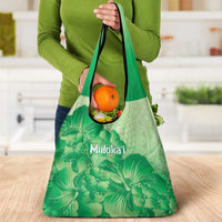 Aloha Hawaii Molokai Island Grocery Bag Hibiscus Tribal Honu Hawaiian Tattoo Green