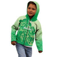 Aloha Hawaii Molokai Island Kid Hoodie Hibiscus Tribal Honu Hawaiian Tattoo Green