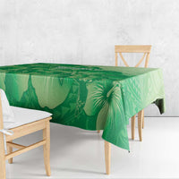 Aloha Hawaii Molokai Island Tablecloth Hibiscus Tribal Honu Hawaiian Tattoo Green
