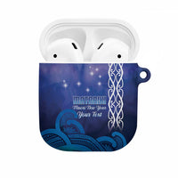 Personalised Matariki New Zealand AirPods Case Maori New Year Galaxy Koru Pattern LT14 Blue - Polynesian Pride