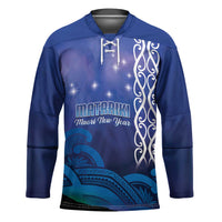 Personalised Matariki New Zealand Hockey Jersey Maori New Year Galaxy Koru Pattern LT14 Unisex Blue - Polynesian Pride