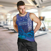 Personalised Matariki New Zealand Men Tank Top Maori New Year Galaxy Koru Pattern