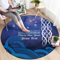 Personalised Matariki New Zealand Round Carpet Maori New Year Galaxy Koru Pattern