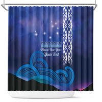 Personalised Matariki New Zealand Shower Curtain Maori New Year Galaxy Koru Pattern