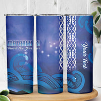 Personalised Matariki New Zealand Skinny Tumbler Maori New Year Galaxy Koru Pattern
