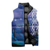 Personalised Matariki New Zealand Sleeveless Puffer Jacket Maori New Year Galaxy Koru Pattern - Polynesian Pride