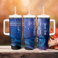 Personalised Matariki New Zealand Tumbler With Handle Maori New Year Galaxy Koru Pattern