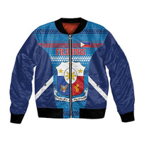 Philippines Football 2026 Bomber Jacket Come On Filipinas LT14 Unisex Blue - Polynesian Pride