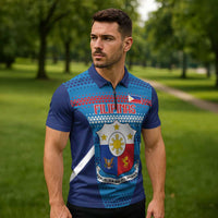 Philippines Football 2026 Zipper Polo Shirt Come On Filipinas LT14 - Polynesian Pride