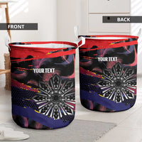 Philippines Sun Tattoo Laundry Basket Feathers Filipinas Grunge Style Black LT14 - Polynesian Pride