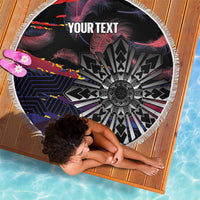 Philippines Sun Tattoo Beach Blanket Feathers Filipinas Grunge Style Black LT14 - Polynesian Pride