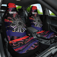 Philippines Sun Tattoo Car Seat Cover Feathers Filipinas Grunge Style Black LT14 One Size Black - Polynesian Pride
