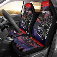 Philippines Sun Tattoo Car Seat Cover Feathers Filipinas Grunge Style Black LT14 - Polynesian Pride