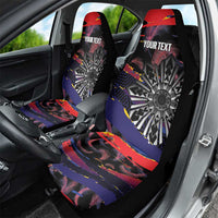 Philippines Sun Tattoo Car Seat Cover Feathers Filipinas Grunge Style Black LT14 - Polynesian Pride
