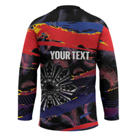 Philippines Sun Tattoo Hockey Jersey Feathers Filipinas Grunge Style Black LT14 - Polynesian Pride