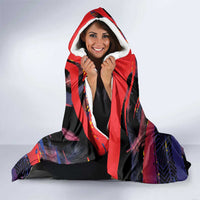 Philippines Sun Tattoo Hooded Blanket Feathers Filipinas Grunge Style Black LT14 - Polynesian Pride