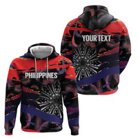 Philippines Sun Tattoo Hoodie Feathers Filipinas Grunge Style Black LT14 - Polynesian Pride