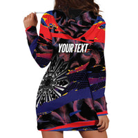 Philippines Sun Tattoo Hoodie Dress Feathers Filipinas Grunge Style Black LT14 - Polynesian Pride