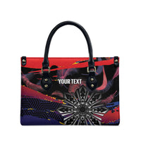 Philippines Sun Tattoo Leather Bag Feathers Filipinas Grunge Style Black LT14 - Polynesian Pride