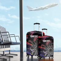 Philippines Sun Tattoo Luggage Cover Feathers Filipinas Grunge Style Black LT14 - Polynesian Pride