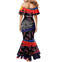 Philippines Sun Tattoo Mermaid Dress Feathers Filipinas Grunge Style Black LT14 - Polynesian Pride