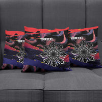 Philippines Sun Tattoo Pillow Cover Feathers Filipinas Grunge Style Black LT14 - Polynesian Pride