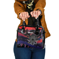 Philippines Sun Tattoo Shoulder Handbag Feathers Filipinas Grunge Style Black LT14 One Size Black - Polynesian Pride