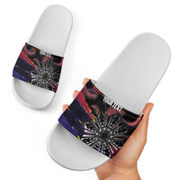 Philippines Sun Tattoo Slide Sandals Feathers Filipinas Grunge Style Black LT14 - Polynesian Pride