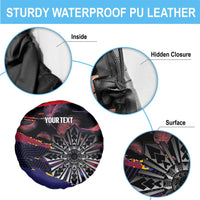 Philippines Sun Tattoo Spare Tire Cover Feathers Filipinas Grunge Style Black LT14 - Polynesian Pride