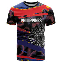Philippines Sun Tattoo T Shirt Feathers Filipinas Grunge Style Black