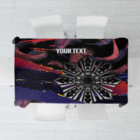 Philippines Sun Tattoo Tablecloth Feathers Filipinas Grunge Style Black LT14 Black - Polynesian Pride