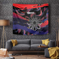 Philippines Sun Tattoo Tapestry Feathers Filipinas Grunge Style Black LT14 Black - Polynesian Pride