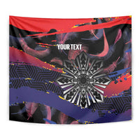 Philippines Sun Tattoo Tapestry Feathers Filipinas Grunge Style Black LT14 - Polynesian Pride