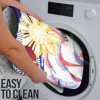 Philippines Sun Tattoo Bathroom Set Feathers Filipinas Grunge Style White