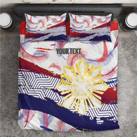 Philippines Sun Tattoo Bedding Set Feathers Filipinas Grunge Style White LT14 White - Polynesian Pride